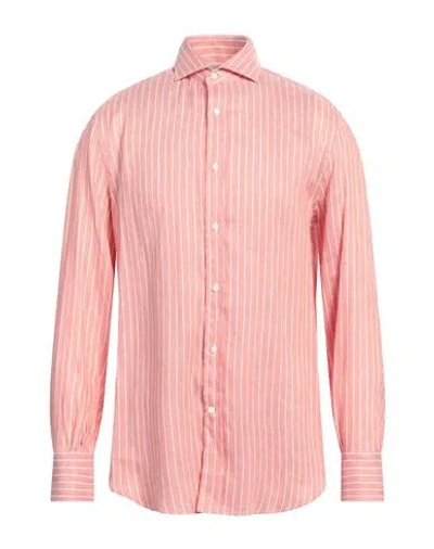 Brunello Cucinelli Man Shirt Orange Size Xl Linen, Lyocell