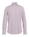 Brunello Cucinelli Man Shirt Burgundy Size M Cotton In Pink
