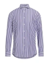 Brunello Cucinelli Man Shirt Purple Size Xxl Cotton In Blue