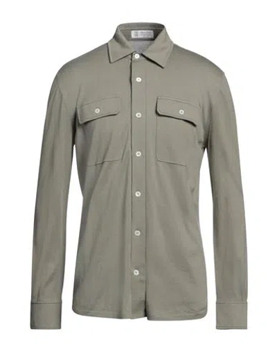 Brunello Cucinelli Man Shirt Sage Green Size 46 Cotton
