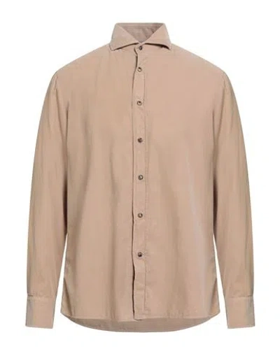 Brunello Cucinelli Man Shirt Sand Size 3xl Cotton In Neutral