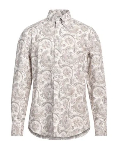 Brunello Cucinelli Man Shirt Sand Size Xl Cotton In Beige
