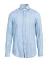 Brunello Cucinelli Man Shirt Sky Blue Size 4xl Linen, Lyocell