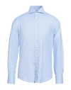Brunello Cucinelli Man Shirt Sky Blue Size M Cotton