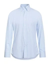 Brunello Cucinelli Man Shirt Sky Blue Size Xxl Cotton In Blue