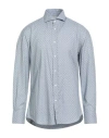 Brunello Cucinelli Man Shirt Slate Blue Size Xxl Cotton In Blue