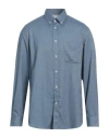 Brunello Cucinelli Man Shirt Slate Blue Size Xxl Cotton