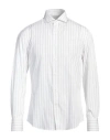 Brunello Cucinelli Striped Pattern Linen Shirt In White