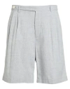 Brunello Cucinelli Man Shorts & Bermuda Shorts Grey Size 40 Linen, Wool In Gray