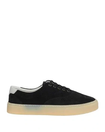 Brunello Cucinelli Man Sneakers Black Size 9 Leather, Textile Fibers