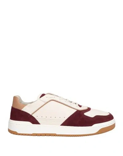 Brunello Cucinelli Man Sneakers Burgundy Size 12 Leather In Multi
