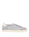 Brunello Cucinelli Grey Fabric And Leather Sneakers In Grey
