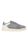 Brunello Cucinelli Polished Calfskin-suede Basket Sneakers In Grey