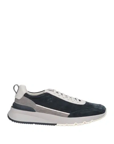 Brunello Cucinelli Man Sneakers Midnight Blue Size 9 Leather