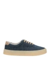 Brunello Cucinelli Denim Lace-up Sneakers In Blue