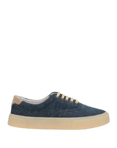 Brunello Cucinelli Denim Lace-up Sneakers In Blue