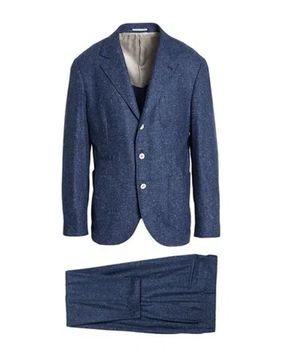 Brunello Cucinelli Man Suit Blue Size 40 Wool, Cashmere