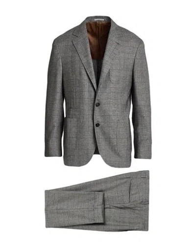 Brunello Cucinelli Man Suit Grey Size 40 Cashmere, Silk In Gray