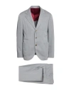 Brunello Cucinelli Man Suit Grey Size 44 Wool, Cotton In Gray