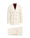 Brunello Cucinelli Man Suit Ivory Size 42 Cotton In White