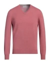 Brunello Cucinelli Man Sweater Antique Rose Size 50 Cashmere In Pink
