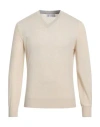 Brunello Cucinelli Man Sweater Beige Size 36 Cashmere In White