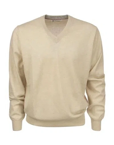 Brunello Cucinelli Man Sweater Beige Size 38 Cashmere