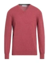 Brunello Cucinelli V-neck Cashmere Jumper In Red