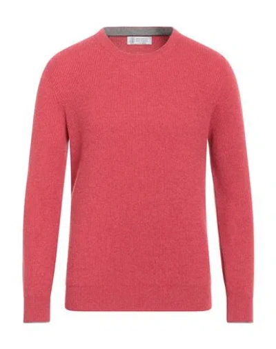 Brunello Cucinelli Man Sweater Brick Red Size 44 Cashmere In Red