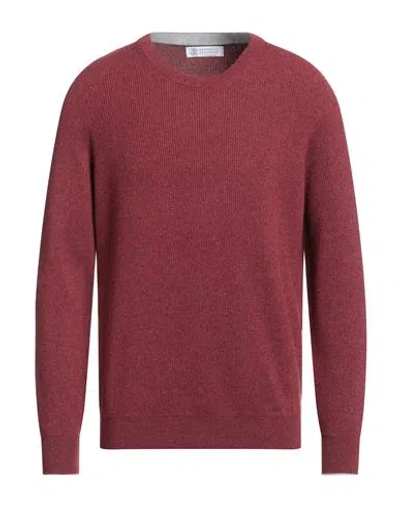 Brunello Cucinelli Man Sweater Burgundy Size 46 Cashmere In Purple
