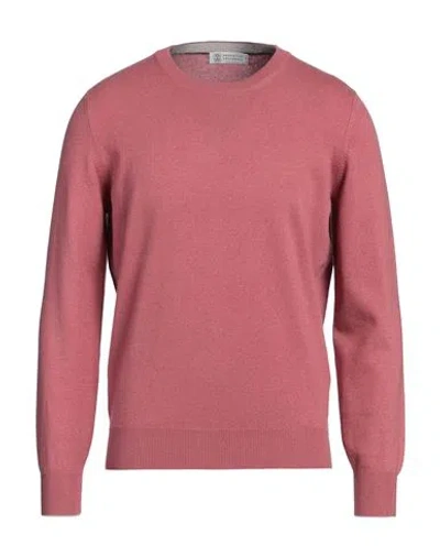 Brunello Cucinelli Man Sweater Coral Size 46 Cashmere In Red