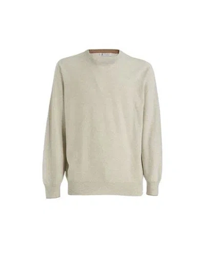 Brunello Cucinelli Man Sweater Grey Size 42 Cashmere In Grey