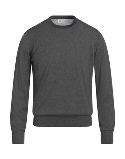 Brunello Cucinelli Man Sweater Grey Size 42 Cashmere, Silk In Gray