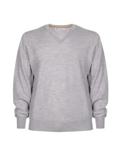 Brunello Cucinelli Man Sweater Grey Size 46 Wool