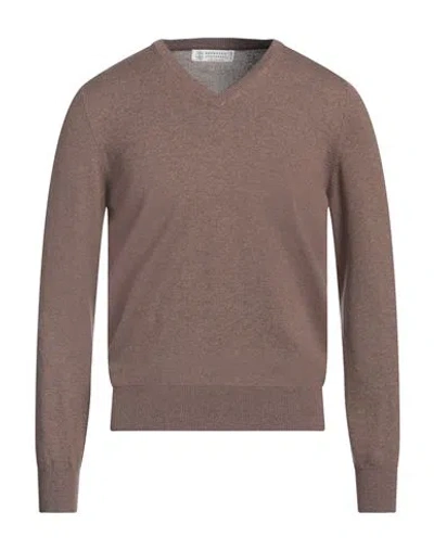 Brunello Cucinelli Man Sweater Light Brown Size 40 Cashmere In Sand
