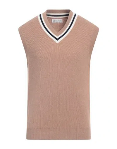 Brunello Cucinelli Man Sweater Light Brown Size 40 Cashmere In Beige
