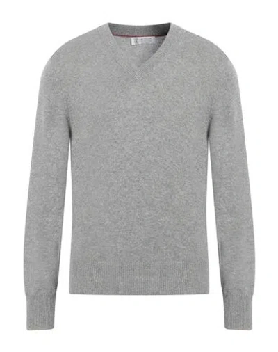 Brunello Cucinelli Man Sweater Light Grey Size 40 Cashmere In Grey