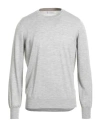 Brunello Cucinelli Man Sweater Light Grey Size 42 Virgin Wool, Cashmere In Gray