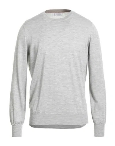 Brunello Cucinelli Man Sweater Light Grey Size 42 Virgin Wool, Cashmere In Gray