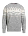 Brunello Cucinelli Man Sweater Light Grey Size 46 Alpaca Wool, Cotton, Polyamide, Wool In Gray