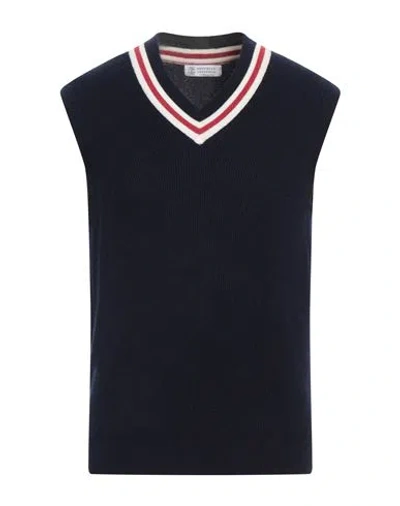 Brunello Cucinelli Man Sweater Midnight Blue Size 40 Cashmere In Blue
