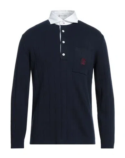 Brunello Cucinelli Man Sweater Navy Blue Size Xxl Cotton