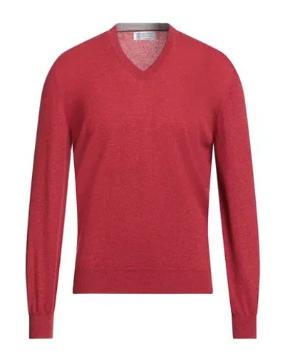 Brunello Cucinelli Man Sweater Red Size 46 Cashmere