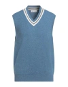 Brunello Cucinelli Man Sweater Slate Blue Size 46 Cashmere In Blue