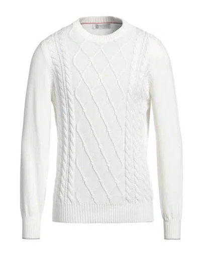 Brunello Cucinelli Man Sweater White Size 44 Cotton