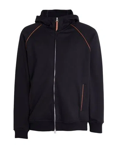 Brunello Cucinelli Man Sweatshirt Black Size M Cotton, Polyamide, Polyurethane, Polyester