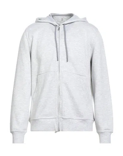 Brunello Cucinelli Man Sweatshirt Light Grey Size M Cotton, Polyamide, Cashmere, Silk In Gray