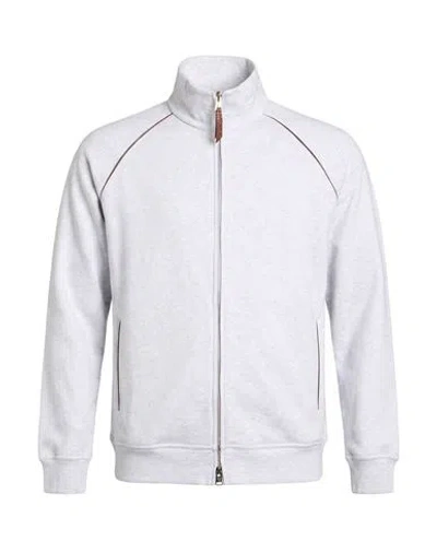 Brunello Cucinelli Man Sweatshirt Light Grey Size S Cotton, Polyamide