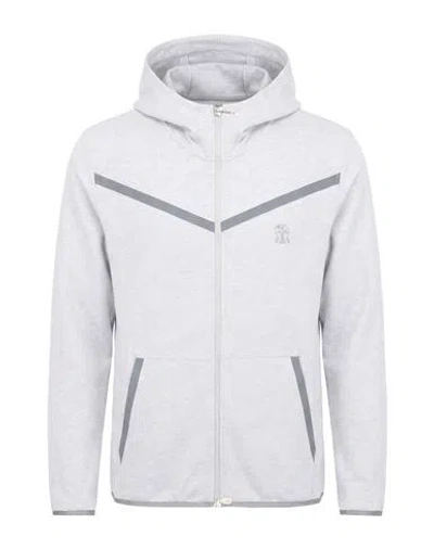 Brunello Cucinelli Man Sweatshirt Light Grey Size Xs Cotton, Polyamide