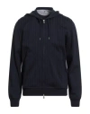 Brunello Cucinelli Man Sweatshirt Midnight Blue Size Xxl Cotton, Cashmere, Silk, Elastane In Blue
